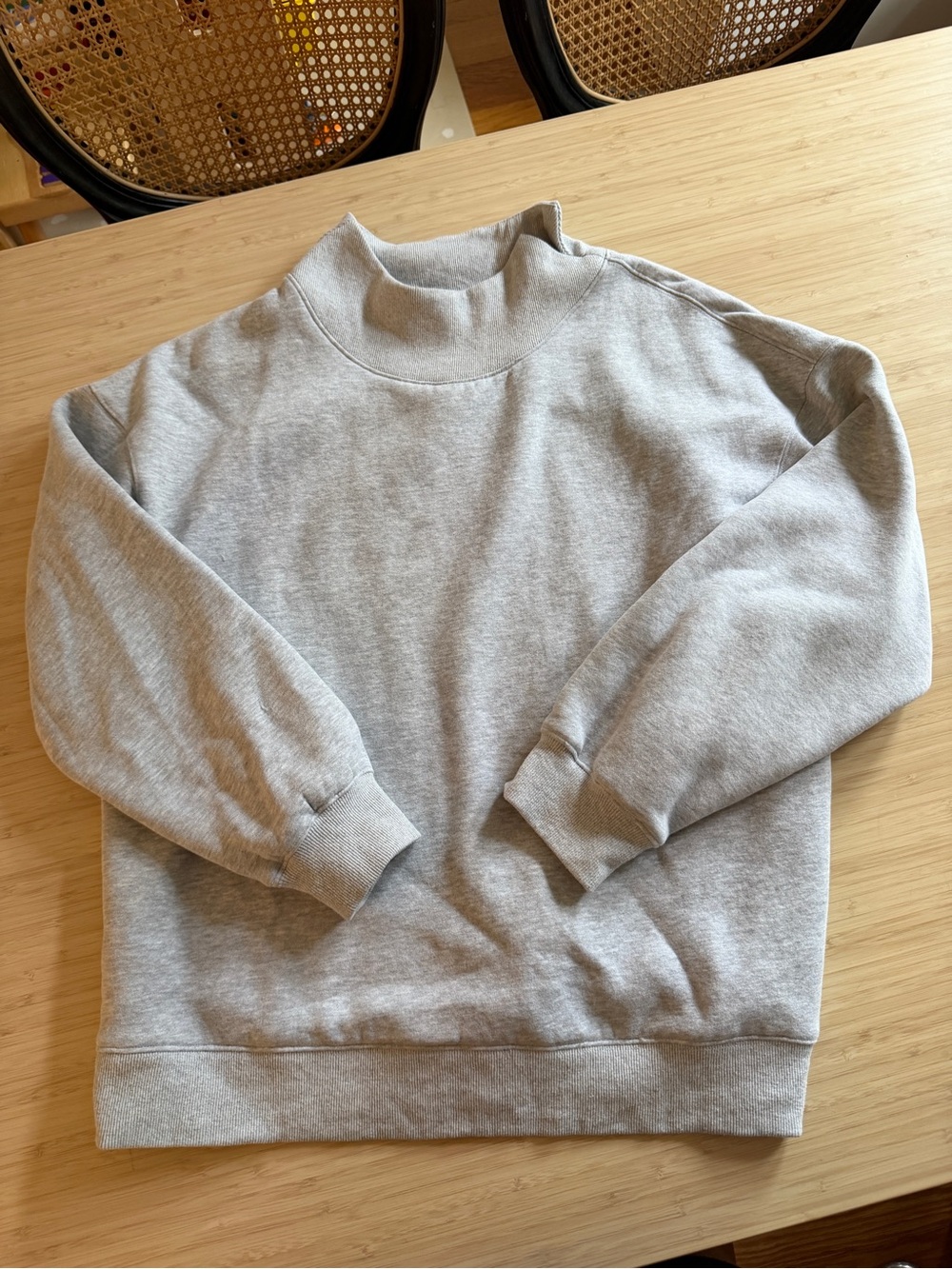 Women’s Gray Mock Neck Sweatshirt